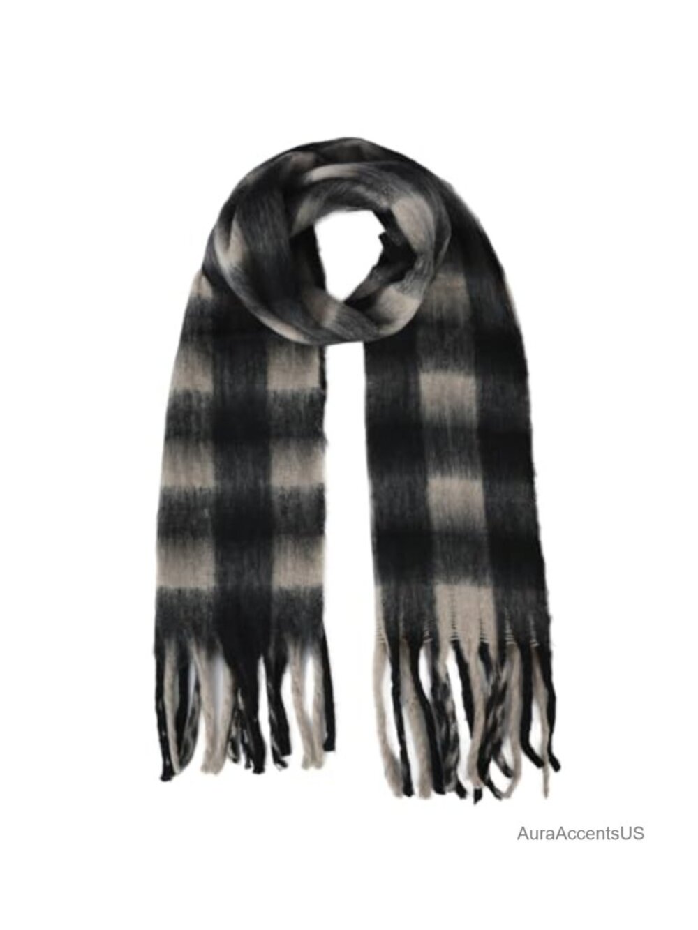Women's Winter Scarf Plaid Thick Wrap Shawl Blanket Scarf
